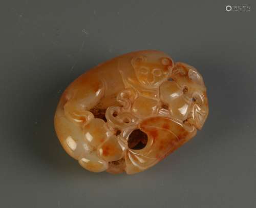 Chinese Agate Carving of Squirrel