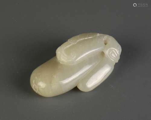 Chinese Nephrite Jade Carving of Pendant w/ Russet