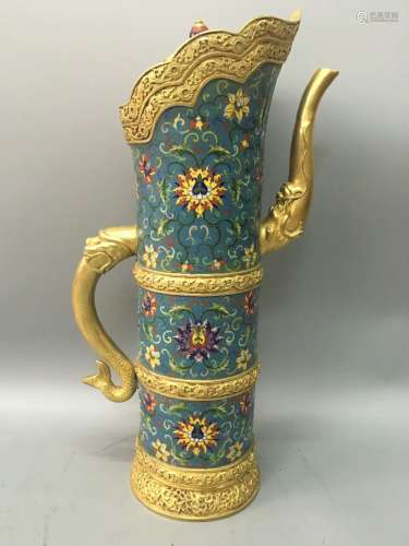 Chinese Cloisonne Vase w/ Cover