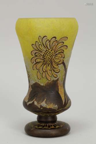 European Art Glass Vase, Signed 