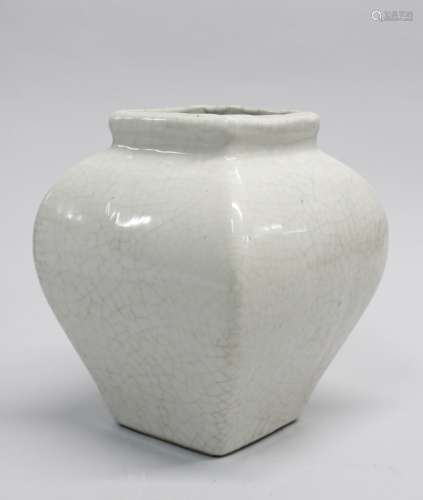 Chinese White Glazed Porcelain Square Jar