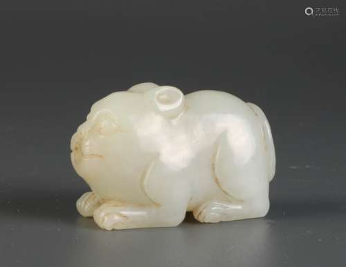 Chinese White Jade Carving of Rabbit