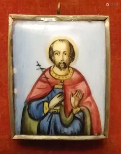 Antique 19c Finift icon.