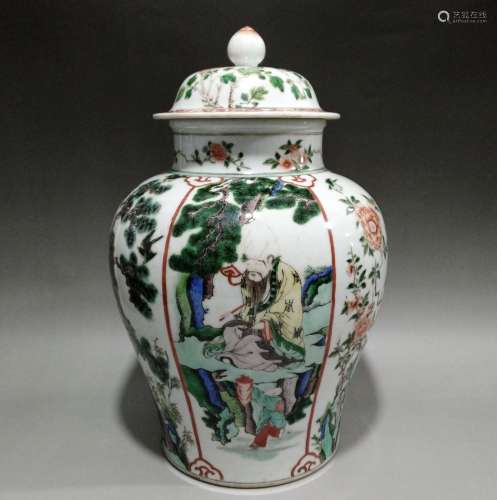 Chinese Famille Rose Porcelain General Jar