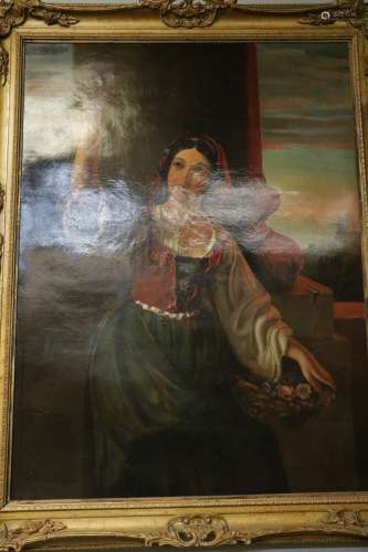 European Oil on Canvas of a Lady