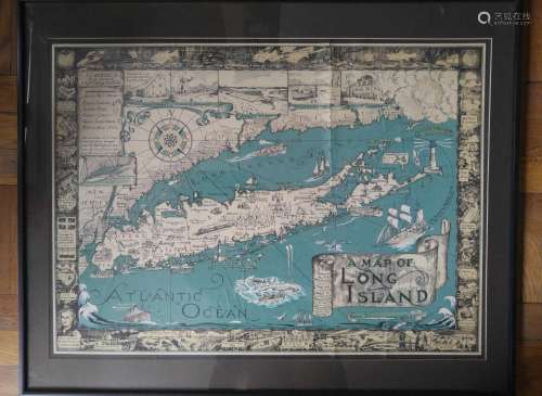 Vintage map of Long Island.Good condition
