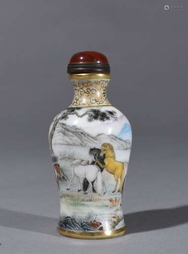 Chinese Glass Snuff Bottle, Marked
