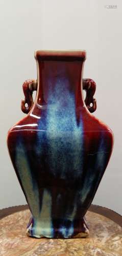 Chinese Red Glazed Flambee Porcelain Vase