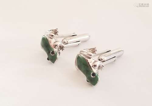 Sterling Silver Enamel Tiffany&Co Cufflinks