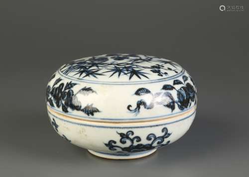 Chinese Blue/White Porcelain Covered Box