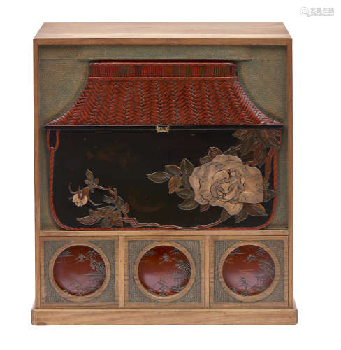 A Pawlonia wooden tea-chest (chadansu)