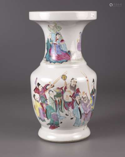 A Chinese famille rose 'immortals' vase