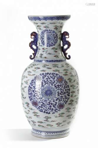 A large Chinese 'lotus' doucai vase