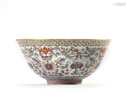 A Chinese famille rose 'bats and lotus' bowl