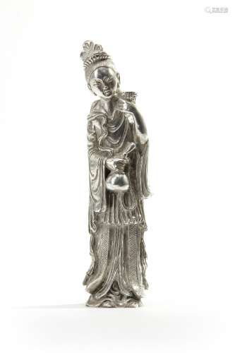 A Chinese silver model of a lady