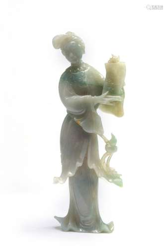 A Chinese jadeite figure of a lady immortal