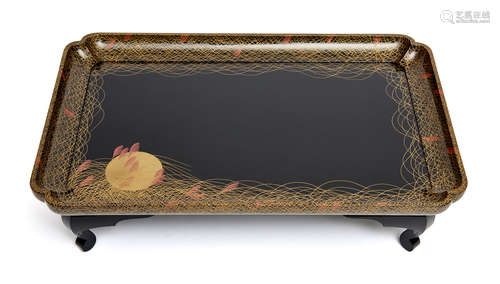 Black lacquered low table (zen)