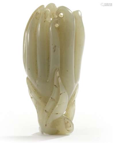 A Chinese celadon jade finger citron