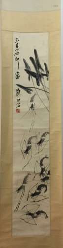 Chinese Ink/Color Painting on Scroll, Signed