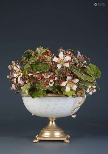 European Old Enameled Work Centerpiece