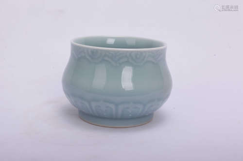 A Chinese Light Blue Glazed Porcelain Brush Washer
