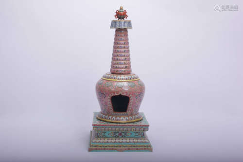 A Chinese Famille-Rose Porcelain Pagoda