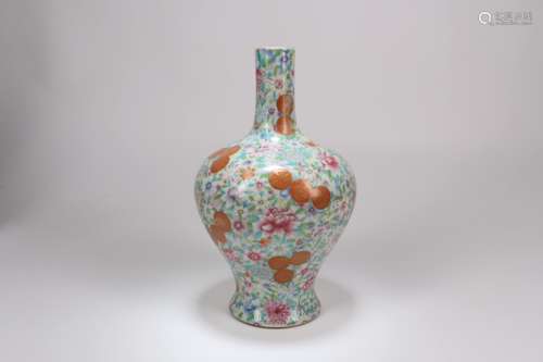 A Chinese Famille-Rose Porcelain Vase