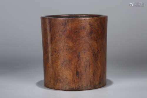 A Chinese Hardwood Brush Pot