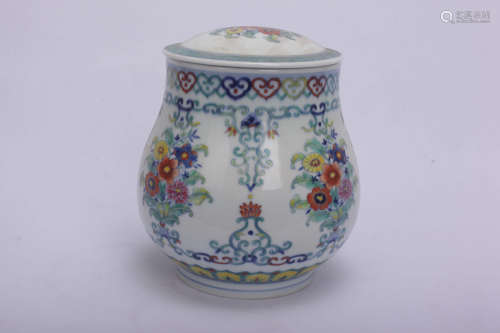 A Chinese Doucai  Porcelain Jar with Cover