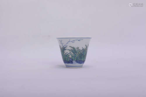 A Chinese Doucai Porcelain Cup