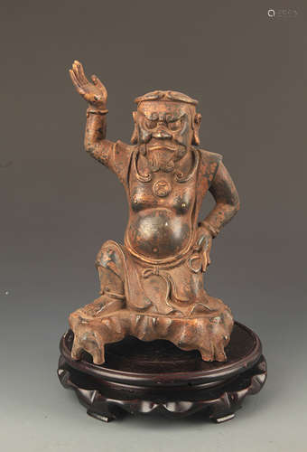 A FINE BRONZE MAHAKALA BUDDHA STATUE