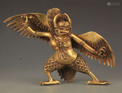 A FINE BRONZE TIBETAN GARUDA FIGURE