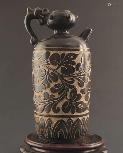 CI ZHOU YAO BLACK GLAZED WATER POT