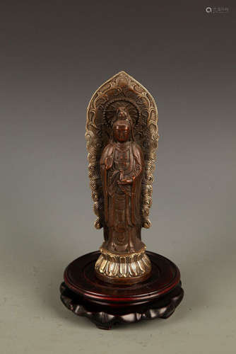 A FINELY MADE GUAN YIN FIGURE WITH HOLLOW