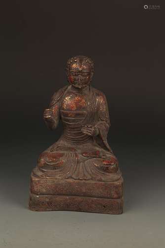 A FINELY CARVED BRONZE BODHIDHARMA ROHAN