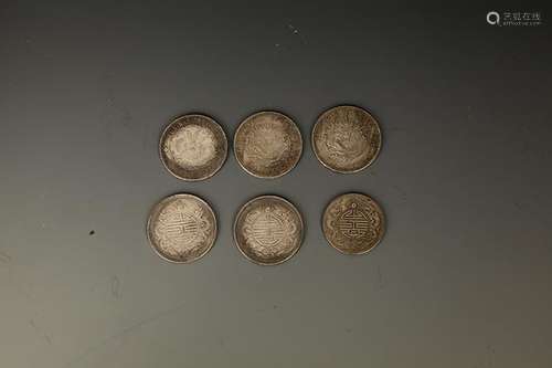 GROUP OF 6 OLD CHINESE COIN