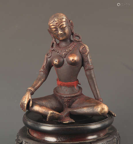 A FINE BRONZE INDRA STATUE