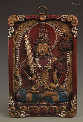 A FINELY CARVED AKASAGARBHA FIGURE WALL PANEL