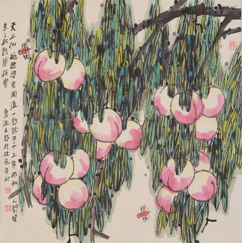 鲁慕迅（b.1928）  仙  桃 设色纸本  软片