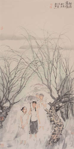 李乃宙（b.1945）  细雨濛濛 设色纸本  镜片  2007年作