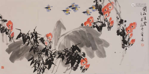 齐辛民（b.1935）  开在凌云 设色纸本  软片  2009年作
