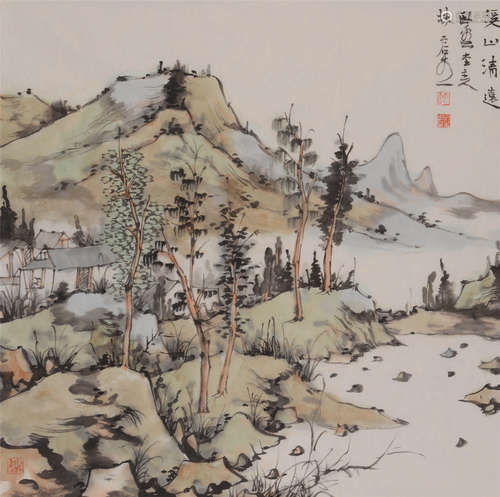 林容生（b.1958）  溪山清远 设色纸本  软片