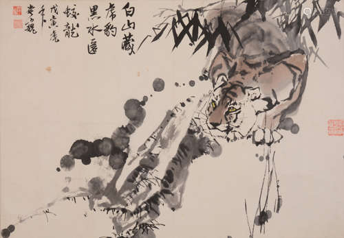 李巍（b.1934）  鸟鸣山更幽 设色纸本  镜片  1998年作