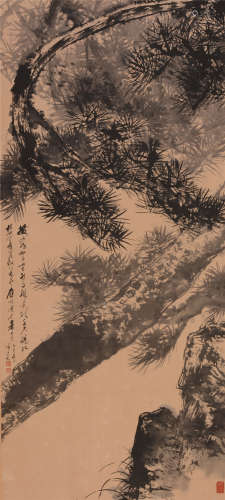 徐子鹤（1916－1999）  松石图纸本  立轴  1985年作