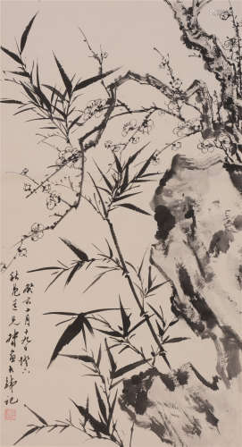 曹大铁（1916—2009）  梅竹图纸本  立轴　1983年作