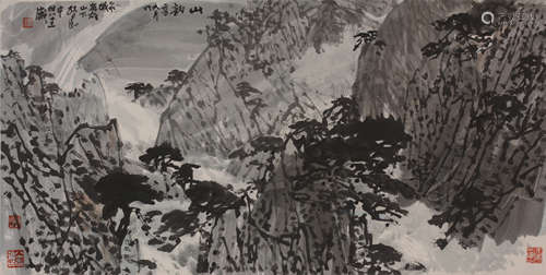 张建中（1928－2013）  山  韵设色纸本  镜片