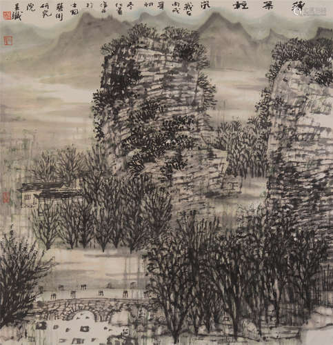 张伟平（b.1964）  薄雾轻岚设色纸本  软片　2006年作