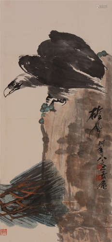 赵景庵（1920－2002）  雄  风 设色纸本  立轴