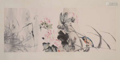 孔小瑜（1899－1984）  花鸟设色纸本  立轴
