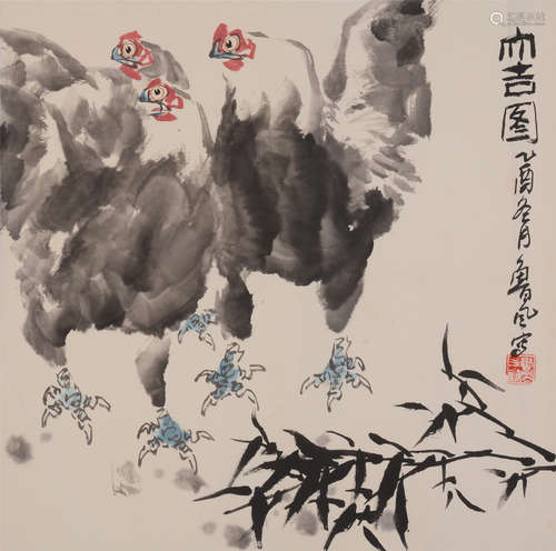 鲁  风（b.1939）  大吉图设色纸本  镜片  2006年作